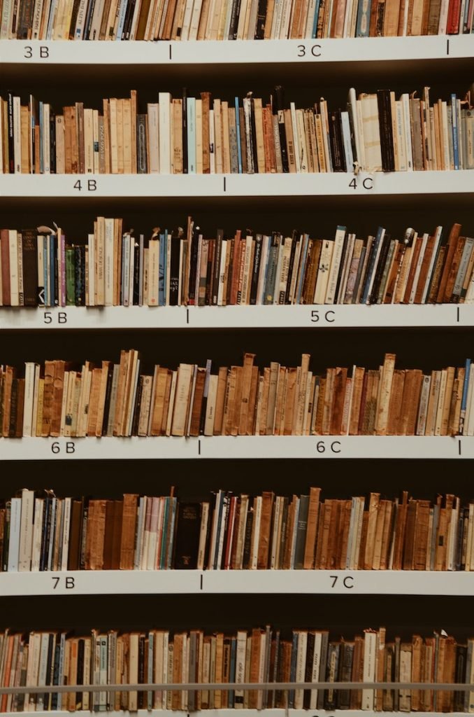 Books File on Book Shelves